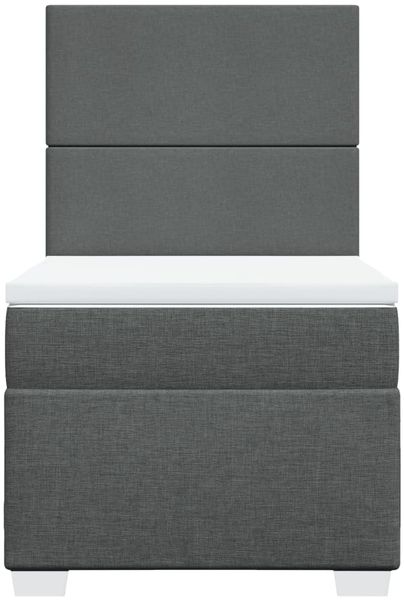 vidaXL Boxspringbett mit Matratze Dunkelgrau 90x200 cm Stoff 3292665 Bild 6