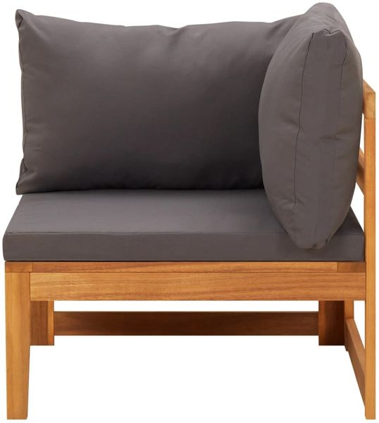 vidaXL 3-tlg. Garten-Lounge-Set mit Dunkelgrauen Kissen Massivholz Akazie 3087273 Bild 4