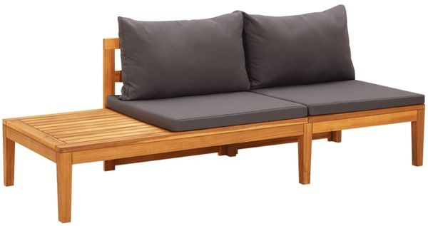 vidaXL 3-tlg. Garten-Lounge-Set mit Dunkelgrauen Kissen Massivholz Akazie 3087273 Bild 6