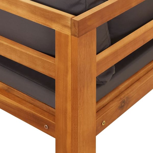 vidaXL 3-tlg. Garten-Lounge-Set mit Dunkelgrauen Kissen Massivholz Akazie 3087273 Bild 9
