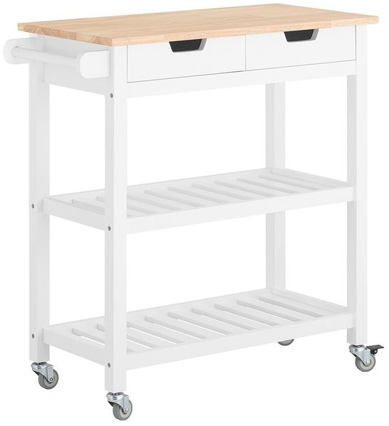 SoBuy FKW68-WN Kücheninsel, MDF, Lackiert, Weiß, 84 x 89 x 39 cm