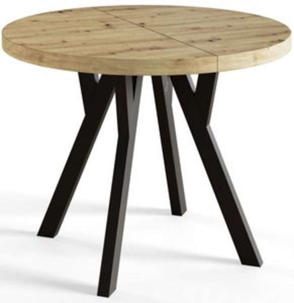 Alpi-Möbel Esstisch Wohnzimmertisch - Ausziehbarer runder Tisch 80-120 cm - Artisan Eiche, Ausziehbar, 1 x Einsatz 50 cm Bild 6