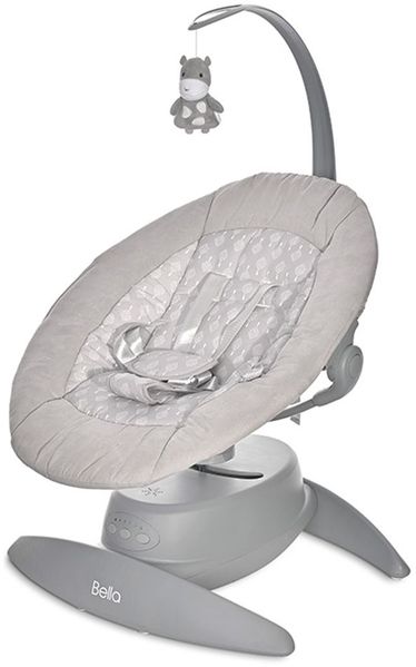 Lorelli Babywippe Bella Spielbogen Schaukelfunktion Melodien 360-Grad-Drehung grau