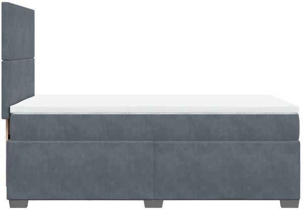vidaXL Boxspringbett mit Matratze Dunkelgrau 100x200 cm Samt 3293129 Bild 11