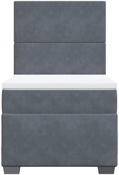 vidaXL Boxspringbett mit Matratze Dunkelgrau 100x200 cm Samt 3293129 Bild 6