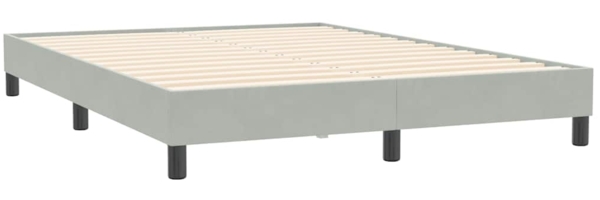 vidaXL Boxspringbett mit Matratze Hellgrau 140x210 cm Samt 3316017 Bild 4