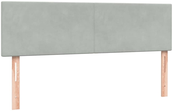 vidaXL Boxspringbett mit Matratze Hellgrau 140x210 cm Samt 3316017 Bild 5