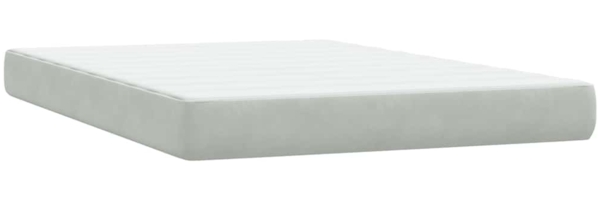 vidaXL Boxspringbett mit Matratze Hellgrau 140x210 cm Samt 3316017 Bild 6