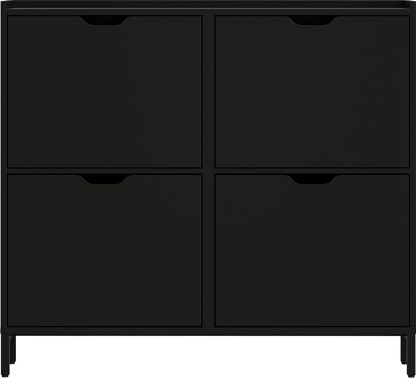 Bellamio 'Ceyhan' Schuhschrank mit 4 Klappen, schmales Schuhregal, schwarz, 100x19x90 cm, Schuhkipper für 8 paar Schuhe Bild 10
