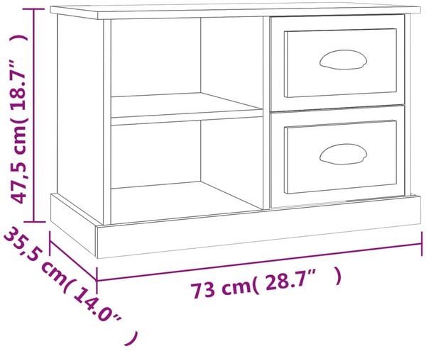 vidaXL TV-Schrank Betongrau 73x35,5x47,5 cm Holzwerkstoff 816172 Bild 11