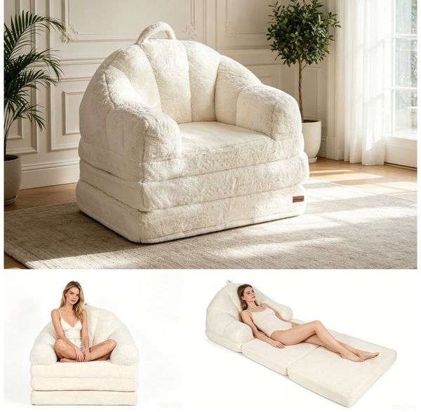 TWSOUL Sitzsack Bequemes Bodensofa & Schlafsessel mit Griff, Umwandelbar für Wohnzimmer & Schlafzimmer