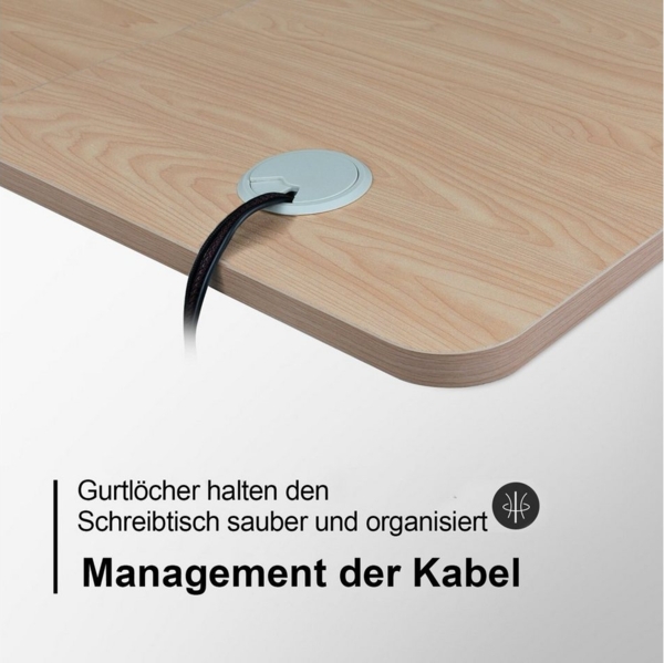 HOMALL Schreibtisch Höhenverstellbarer Elektrisch Schreibtisch, Vierteilige Tischplatte Bild 3