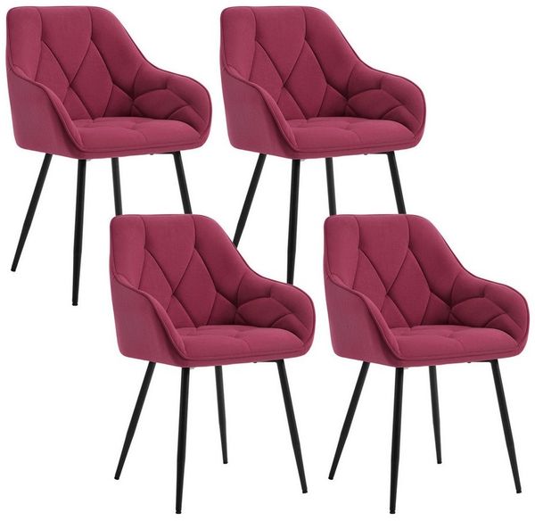 Woltu 4-Fußstuhl (Set, 4 St), Esszimmerstühle ergonomischer aus Samt