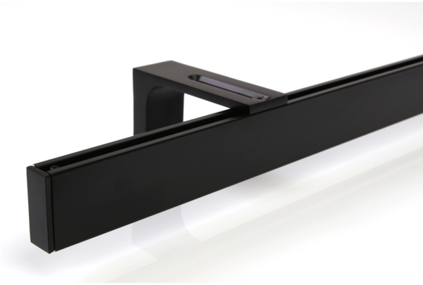 Deco-Raum® Gardinenschiene Innenlauf Loft | Befestigung: Wandträger | Größe: 350cm | Material: Aluminium | Farbe: Schwarz