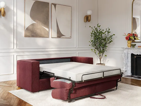 Vente-unique - LORETO Sofa Stoff Rot - B 223 cm95 cm x H 90 cm x L 215 cm