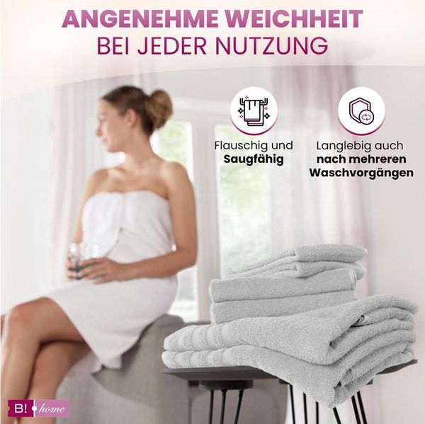 4er Set Duschtücher Plain weiß 70x140 - Größe: 70x140, Farbe: Weiss