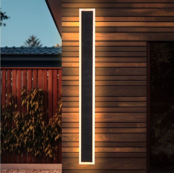 esotec LED Außen-Wandleuchte Solar Design Panel Smart Light CCT H=95cm Fernbedienung 400lm 102653, 3 Lichtfarben einstellbar, automatisch EIN/AUS: ja, LED fest integriert, warmweiß, kaltweiß, tageslichtweiß, Fernbedienung, Solar, spritzwassergeschützt,...