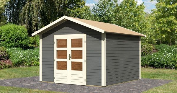 Gartenhaus Talkau 8 - 304x304 cm, 28 mm Holz terragrau, Karibu