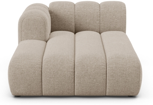 Micadoni Recamiere Lupine 2-Sitzer Links Chenille Eden Dunkelbeige