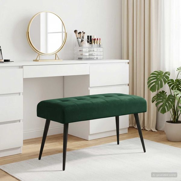vidaXL Bank mit Knopfheftung Dunkelgrün 80 x 40 x 46 cm Samt 42038517