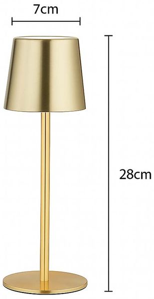 LED Tischleuchte, gold, Metall, Akku, Touchdimmer, H 28 cm Bild 10