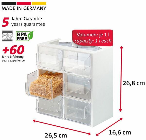 WESTMARK Venezia Küchenschütten 6x 1,0 l weiß
