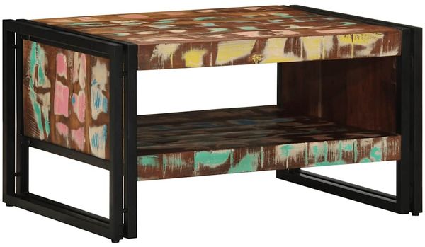 vidaXL Couchtisch Mehrfarbig 70x50x38 cm Altholz Massivholz 4102711