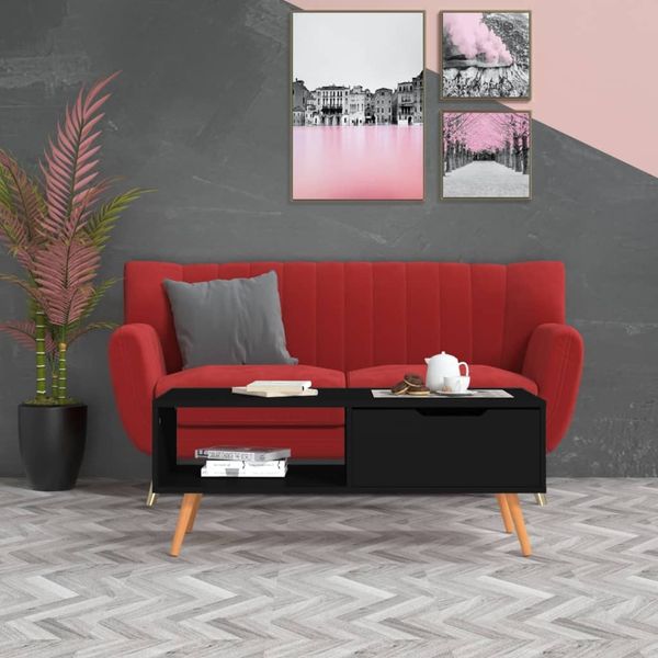 vidaXL Couchtisch Schwarz 100x49,5x43 cm Holzwerkstoff 326787