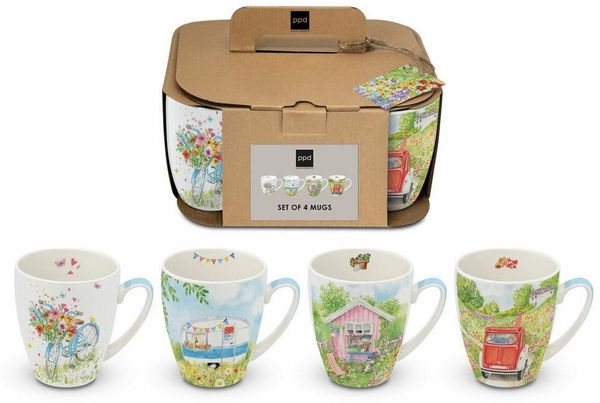 PPD Tasse Outside fun 4 Mug Set, 350 ml, New Bone China
