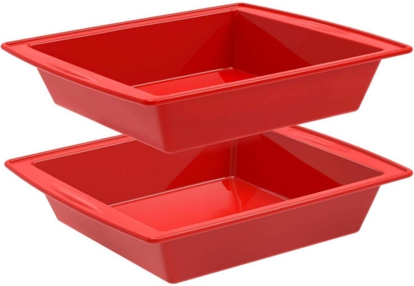 SILIVO Brownie Backform 20 cm 2er Set Silikon Kuchenform Antihaft