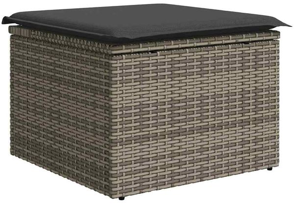 vidaXL 9-tlg. Garten-Sofagarnitur mit Kissen Grau Poly Rattan 3326851 Bild 7