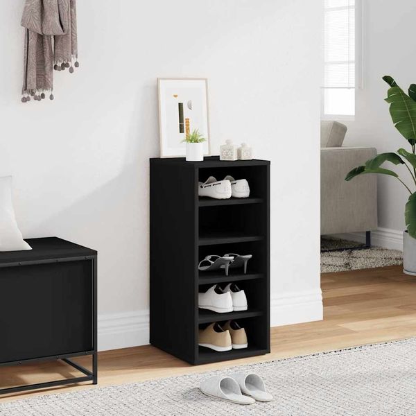 vidaXL Schuhschrank Schwarz 31,5x35x70 cm Holzwerkstoff 808983