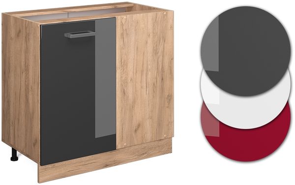 Vicco Küchenschrank Küchenzeile R-Line, Anthrazit Hochglanz, Eckschrank 86 cm, ohne AP Bild 5