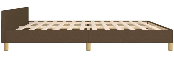 Bettgestell mit Kopfteil Dunkelbraun 200x200 cm Stoff [3125003] Bild 7