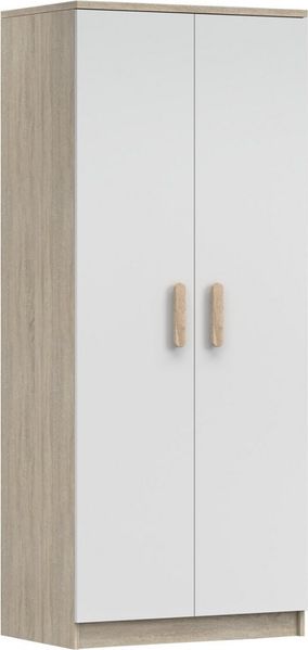 Deine Möbel 24 Kinderkleiderschrank INGE 06 in Weiß / Weiß + Grau / Weiß + Eiche Sonoma Jugendzimmer (Griffe in Rosa/Blau/Grün/Weiß/Eiche Sonoma/Grau)