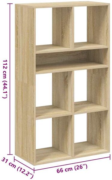 vidaXL Bücherregal Sonoma-Eiche 66x31x112 cm Holzwerkstoff 860303 Bild 9