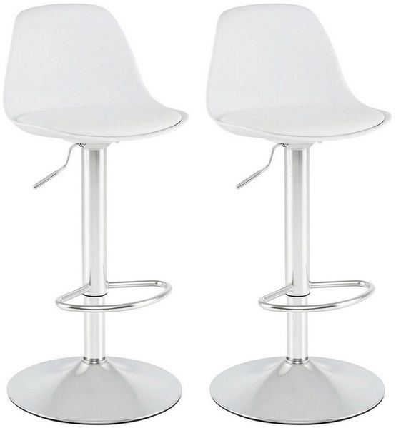 COSTWAY Barhocker (2er Set), drehbar 60-82cm höhenverstellbare Sitzhöhe gepolstert