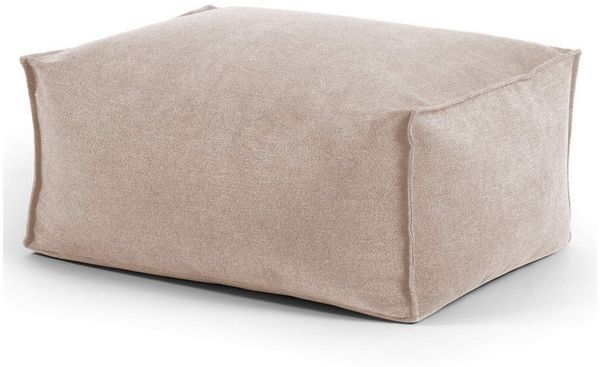 mokebo Pouf Der Ruhestifter (aus Webstoff), Sitzhocker, Bodenkissen, Fußhocker oder Sitzkissen eckig in Beige
