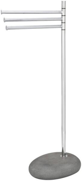 WENKO PEBBLE Handtuchhalter, Grau, mit 3 Armen, stehend