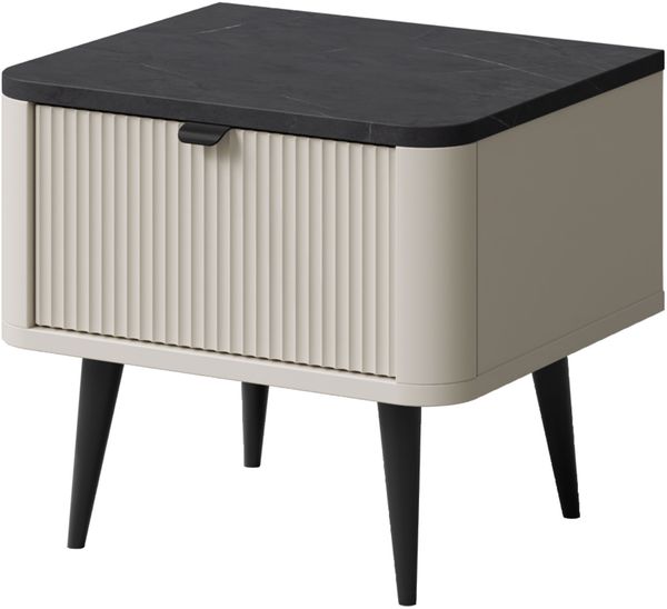 Nachttisch Rotevio RE17 (Farbe: Cashmere / Cashmere + Steingrau)