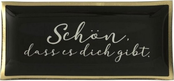 Giftcompany Schmuckkassette Glasteller Love Plates Schön dass es Dich gibt (21cm)