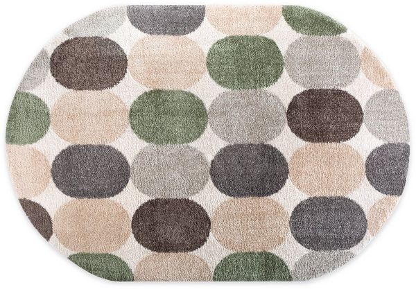 DomDeco Hochflor-Teppich Hochflorteppich Oval EXEMPT Beige-Grün, 160x229 cm, oval