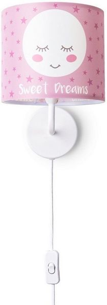 Paco Home Wandleuchte Aleyna 103, LED fest integriert, Kinderlampe Babyzimmer Kinderzimmer ∅18cm Mond Kabel 3m E14