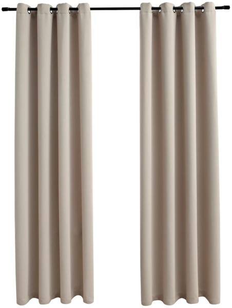 vidaXL Verdunkelungsvorhänge mit Metallösen 2 Stk. Beige 140x245 cm 134444