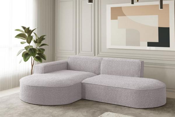 Ecksofa Designersofa PALMA XS in Stoff Ascot Rose Ottomane Links