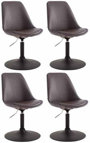 CLP 4er Set Esszimmerstühle Maverick Kunstleder drehbar und stufenlos verstellbar,braun schwarz
