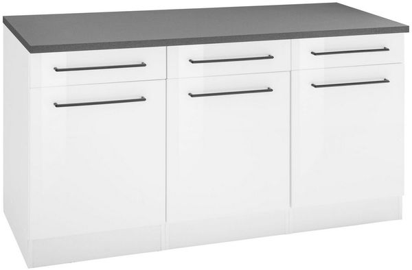 KOCHSTATION Unterschrank KS-Tulsa 150 cm breit, 3 Schubkästen, 3 Türen, auch als Sideboard verwendbar