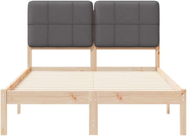 vidaXL Bettgestell mit gepolstertem Kopfteil Dunkelgrau 120 x 200 cm 877980 Bild 4