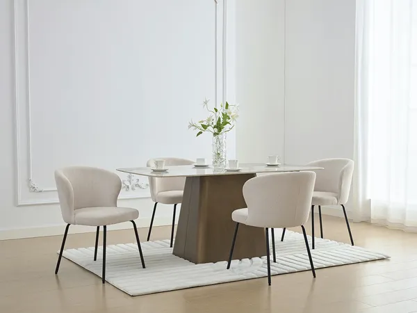 Vente-unique - RELIOZA Stuhl Samt Beige - B 57,5 cm x H 78 cm x L 56,5 cm