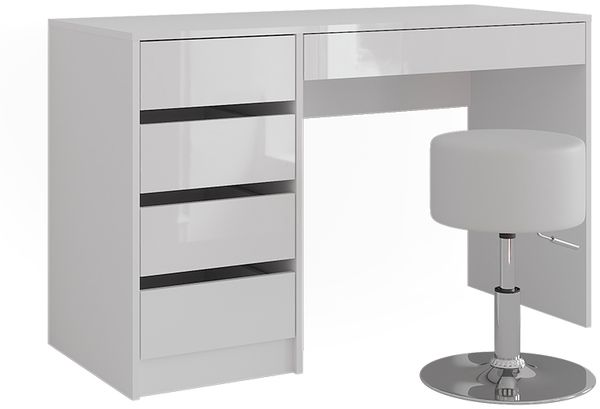 Schminktisch Sherry Weiß/Weiß Hochglanz 119.8 cm mit Hocker Vicco